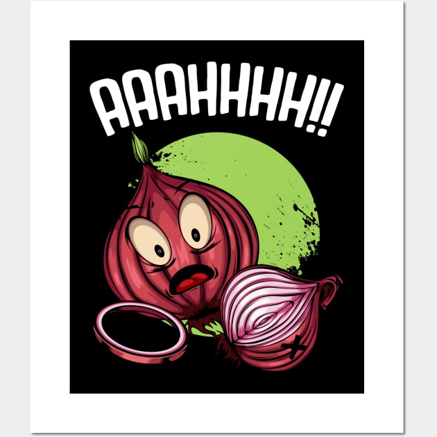 Onions - Funny Crying Kawaii Onion Cute Vegetable Comic Wall Art by Lumio Gifts